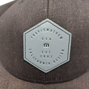 Travis Mathew Flexfit Hat Cap‎ Mens Brown California Design Fitted S-M